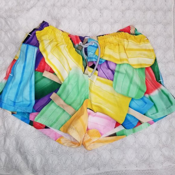 AMS swimwear popsicle print swim shorts multi color size XG beach gym mesh liner - Picture 10 of 10